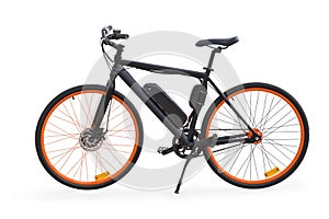 Black electric bike isolated with clipping path