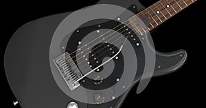Black Electric Guitar Closeup