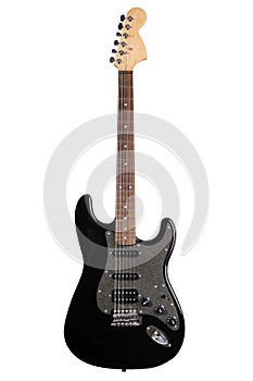 Black electric guitar isolated