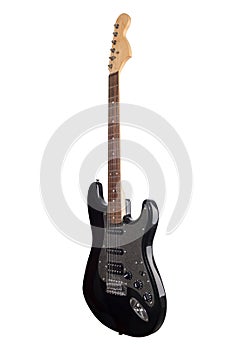 Black electric guitar isolated