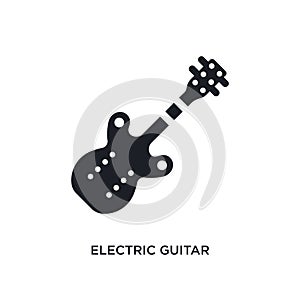 black electric guitar isolated vector icon. simple element illustration from united states concept vector icons. electric guitar