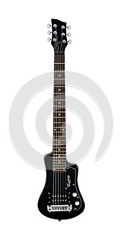 Black Electric Guitar Music Instrument Isolated on White background