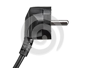 Black electric plug isolated