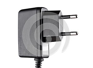 Black electric plug isolated