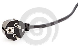 Black electric plug isolated