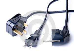 Black electrical cords photo