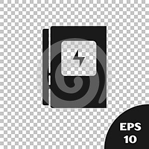 Black Electrical panel icon isolated on transparent background. Vector.
