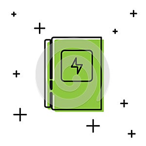 Black Electrical panel icon isolated on white background. Vector