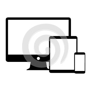 Black electronic devices on white desktop computer