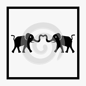 Black Elephant vector logo template design