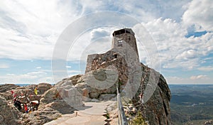 Black Elk Peak formerly known as Harney Peak Fire Lookout Tower in Custer State Park in the Black Hills of South Dakota USA