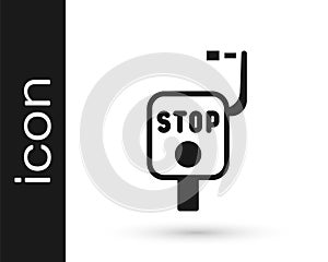 Black Emergency brake icon isolated on white background. Vector