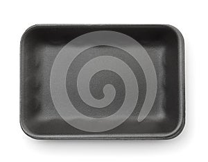 Black empty foam food tray