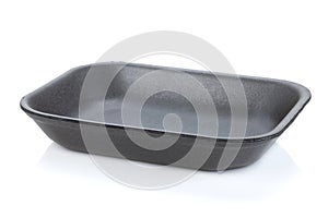 Black empty food tray