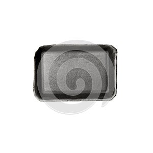 Black empty food tray.