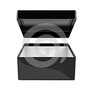 Black empty gift box box. 3d rendering illustration isolated