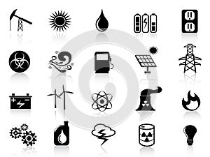 Black energy icons set