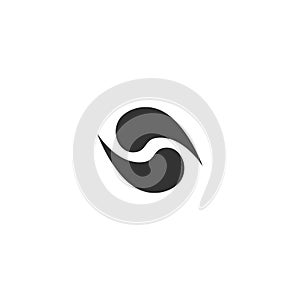 Black energy spiral icon isolated on white. Creative science logo