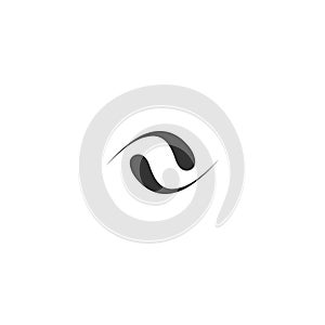 Black energy spiral icon isolated on white. Creative science logo