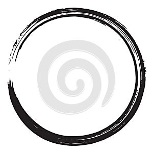 Black Enso Zen Brush Illustration photo