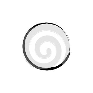 Black Enso Zen Circle on White Background. Vector photo