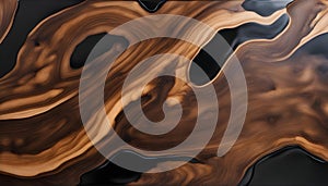 black epoxy resin panel with walnut, texture for design