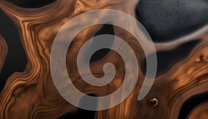 black epoxy resin panel with walnut, texture for design