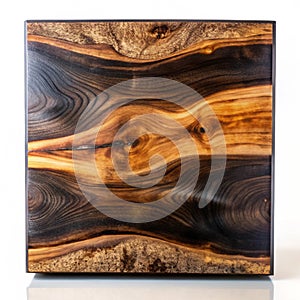 black epoxy resin panel with walnut, texture for design