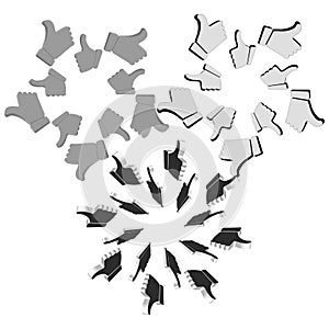 Black explosive elements. Abstract geometric bursts. Dynamic chaotic pattern. Vector modern fragments.