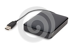 Black external hard drive