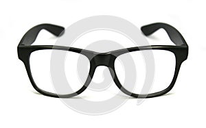 Black eye glasses isolated on white