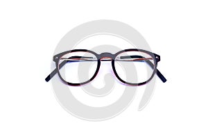 Black eye glasses Isolated on white background.