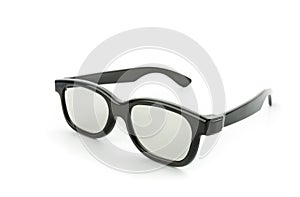 Black eye glasses isolated on white photo