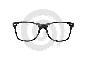 Black eye glasses isolated on white blackground