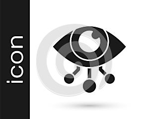 Black Eye scan icon isolated on white background. Scanning eye. Security check symbol. Cyber eye sign. Vector