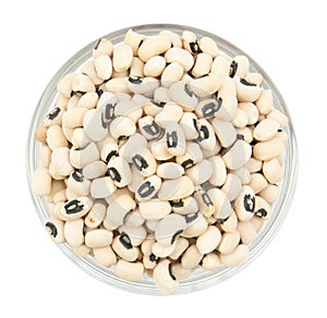 Black eyed peas beans in canvas sack