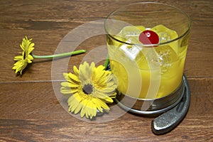 Black Eyed Susan Cocktail and Flower with Horseshoe