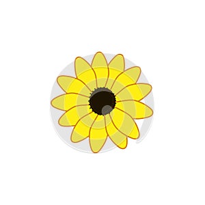 Black eyed yellow flower logo iocn photo