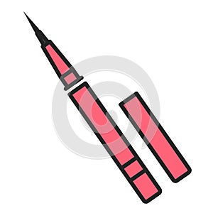 Black eyeliner icon vector isolated