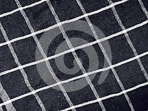 Black fabric background and pattern with white stripes