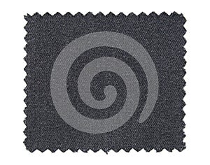 Black fabric swatch samples isolated on white