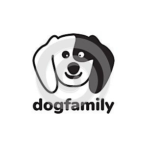 Black face cute dog maltipoo logo design vector graphic symbol icon sign illustration creative idea