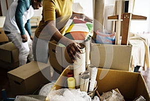 Black family moving in to their new house