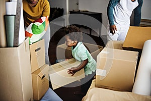 Black family moving in to their new house