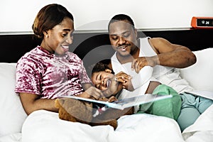Black family spend time together love happiness