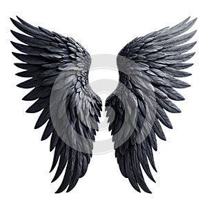 Black feather angel\'s wings