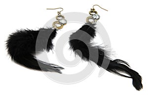 Black Feather Fashion Earrings