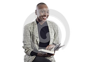 Black Female Author or Writer Posing with a Book