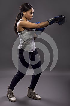 Black Female Boxer or MMA Training
