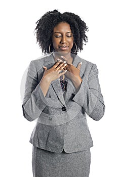 Black Female Businesswoman Looking Sick or Ill